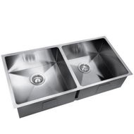 Detailed information about the product Cefito Kitchen Sink 86X44CM Stainless Steel Basin Double Bowl Silver