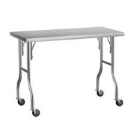 Detailed information about the product Cefito Stainless Steel Kitchen Benches Work Bench Wheels 122X61CM 430