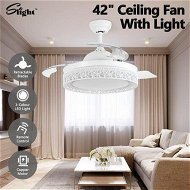 Detailed information about the product Ceiling Fan Light With LED Remote Control Cooling Quiet Retractable Bedroom Living Room Modern 3 Blades 3 Speed 4 Timers 42 Inch White