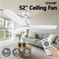 Detailed information about the product Ceiling Fan with Remote Control Cooling Electric Air Ventilation Quiet White Modern Indoor Overhead 3 Solid Wood Blades 5 Speed Timer 132cm