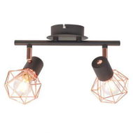 Detailed information about the product Ceiling Lamp With 2 Spotlights E14 Black And Copper