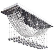 Detailed information about the product Ceiling Lamp With Glittering Glass Crystal Beads 8 X G9 29 Cm