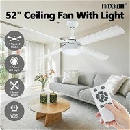 Detailed information about the product Ceiling Overhead Fan with Light Remote Control Cooling Electric Air Ventilation Quiet Modern Indoor LED White 5 Speed 4 Plywood Blades Timer 132cm
