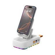 Detailed information about the product Cell Phone Stand with Bluetooth Speaker and Colorful Ambient Light, Foldable Stand, Support TF Card Wireless Speaker for Desk Compatible with iPhone ipad,White