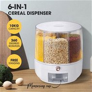 Detailed information about the product Cereal Rice Box Dispenser Rotating Dry Food Storage Container Bin Grain Flour Candy Snack 6 Grids Measuring Cup 10kg