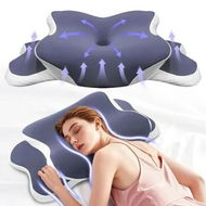 Detailed information about the product Cervical Ergonomic Butterfly-Shaped Memory Foam Pillow Breathable Mesh Fabric Ideal for Side Back Stomach Sleepers Neck Support