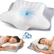 Detailed information about the product Cervical Ergonomic Memory Foam Pillow for Sleeping Cooling Side Sleeper Pillow for Neck Support Contour Orthopedic Bed Pillow for Back Stomach Sleepers