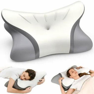 Cervical Neck Pillow Ergonomic Side Sleeper Pillow for Sleeping Contour Orthopedic Bed Neck Support Cooling Memory Foam for Back Stomach Sleepers