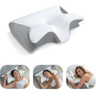 Detailed information about the product Cervical Neck Pillow for Pressure Relief, Ergonomic Memory Foam Pillow for Side Sleeper Contour Orthopedic Bed Pillow for Neck Support Grey