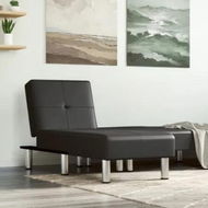 Detailed information about the product Chaise Longue Black Faux Leather