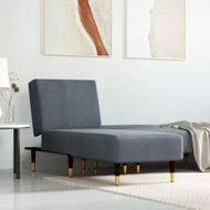 Detailed information about the product Chaise Longue Dark Grey Velvet