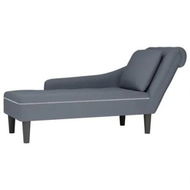 Detailed information about the product Chaise Lounge with Pillow and Right Armrest Dark Grey Velvet