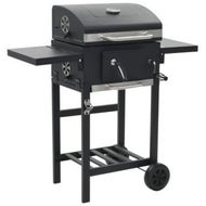 Detailed information about the product Charcoal-Fueled BBQ Grill With Bottom Shelf Black