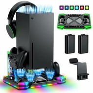 Detailed information about the product Charger Stand Cooling Dual Wireless Charger Dock Cooler System for Controller Console,Accessories with 11 RGB Light Modes