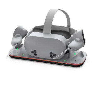 Charging Station for Meta Quest 3 and Oculus Quest 3S, VR Accessories Charging Station with LED Light for Oculus Quest 3/ 3S