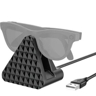 Charging Station for Ray Ban Meta, Replacement Charger for Ray Ban Meta Glasses, USB A Type Organizer Charging Dock for Wayfarer Skyler Headliner, Black