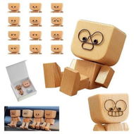 Detailed information about the product Charming Shaking Feet Wooden Man Figurine, Little Wooden Statue That Sways, Car Dashboard Figurines with Spring Legs