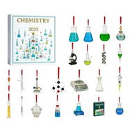 Detailed information about the product Chemistry Advent Calendars 2025, 24 Days Christmas Countdown Calendar with Experiments Chemistry Set, 2D Acrylic Science Themed Hanging Pendants