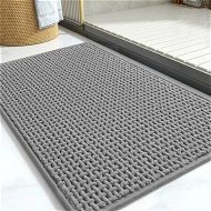 Detailed information about the product Chenille Bath Mat-Rubber Backing Bathroom Rugs Non Slip-Quick Dry Bath Mats for Bathroom Floor- Rugs Fit Under Door(Grey-50*80CM)