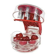 Detailed information about the product Cherry Pitter Stoner Remover Multi Seed Easy Squeeze Grip 6 Cherries Core Removal Kitchen Tool Gadgets Red