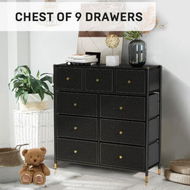 Detailed information about the product Chest of 9 Drawers Tallboy Cabinet Dresser TV Wardrobe Table Unit Entertainment Storage Stand Organiser Bedroom Closet Organizer Furniture Black