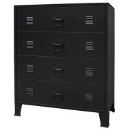 Detailed information about the product Chest of Drawers Metal Industrial Style 78x40x93 cm Black