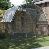 Detailed information about the product Chicken Cage with Roof and Door Silver Galvanised Steel