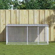 Detailed information about the product Chicken Cage with Roof Light Grey 203x98x90 cm Galvanised Steel