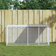 Detailed information about the product Chicken Cage with Roof Light Grey 203x98x90 cm Galvanised Steel