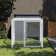 Detailed information about the product Chicken Cage with Run Anthracite 110x201x110 cm Galvanised Steel