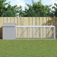 Detailed information about the product Chicken Cage with Run Light Grey 117x405x123 cm Galvanised Steel