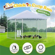 Detailed information about the product Chicken Coop Rabbit Hutch Duck Walk In Cage Hen Puppy Enclosure House Large Pen Shade Cover Metal Backyard 4 X 2.63M