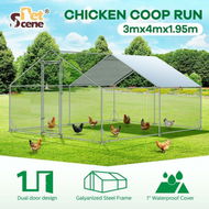 Detailed information about the product Chicken Coop Run Chook Pen Walk In Shelter Rabbit House Hutch Cat Dog Enclosure Bird Cage Large 300x400x195cm