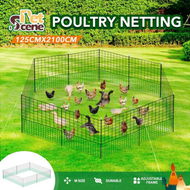 Detailed information about the product Chicken Coop Run Pen Cage Hen Chook House Fence Enclosure Poultry Mesh Net Hutch Habitat Netting Yard Farm Fencing 2100x125CM