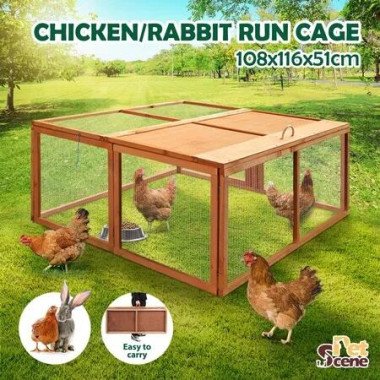 Chicken Coop Run Wood House Cat Dog Pen Shelter Bird Enclosure Rabbit Hutch Hen Bunny Duck Cage Foldable