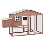 Detailed information about the product Chicken Coop with Nest Box Mocha and White Solid Fir Wood