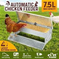 Detailed information about the product Chicken Feeder: Auto Poultry Feeding Equipment Rat And Bird Proof Waterproof Galvanized Steel Lid Opening 7.5L.