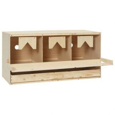 Chicken Laying Nest 3 Compartments 72x33x38 cm Solid Pine Wood