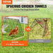 Chicken Tunnels 400x100x61.5 cm(LxWxH) Chicken Tunnels for Yard Portable Chicken Tunnels for Outside with Corner Frames Chicken Coop Run Suitable. Available at Crazy Sales for $199.95