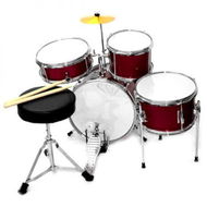 Detailed information about the product Childrens 4pc Diamond Drum Kit Set - Red