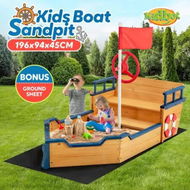 Detailed information about the product Childrens Boat Sand Pit Box Outdoor Playset Sandpit Sandbox Garden Backyard Play Game Toy Outside Activity Centre Playground