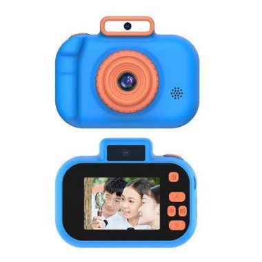 Childrens Camera High-definition 4000W Front Rear Dual-camera 2 Inch 1080P HD IPS Screen Digital Kids Camera Photography Toys Color Blue