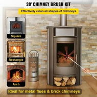 Detailed information about the product Chimney Sweep Kit 39FT Chimney Cleaning Kit Nylon Sooteater Chimney Cleaning Kit Flexible Brush Head Chimney Sweeping Kit Easy Connecting Chimney Brush