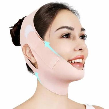 Chin Strap for Sleeping,Adjustable Chin Strap,Jaw Strap,Jawline Shaper,V Line Lifting Mask,Pink