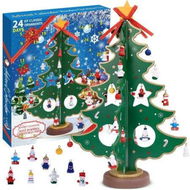 Detailed information about the product Christmas 24 Days Countdown Advent Calendar with 28 Ornaments Decoration,Christmas Toys,Countdown calendar,Christmas countdown,12In Wooden Tabletop Christmas Tree with Santa,Snowman Miniature Ornaments