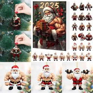 Detailed information about the product Christmas Advent 24 Days Countdown Calendar Strong Santa Claus Pendant Set,Christmas Santa Claus Acrylic Pendant Gifts Box,Christmas Hanging Ornament