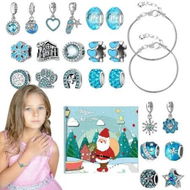 Detailed information about the product Christmas Advent Calendar Beaded Bracelet 24 Days Bracelet Kit Xtmas Jewelry Making Accessories Girls Art Craft Kit(Blue)