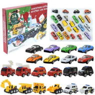 Detailed information about the product Christmas Advent Calendar,24 Days Countdown,24 Mini Alloys Inertia Cars Police Racing Construction Vehicles Fire Trucks Boys Kids Party Gifts