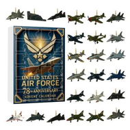 Detailed information about the product Christmas Aircraft Advent, 2D Acrylic Ornaments Decor and 24 Days Air Force 78th Tree Ornament, Holiday Calendar for Aviation Enthusiasts Collectors