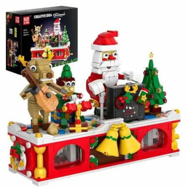 Christmas Band Building Set with Santa Claus,Reindeer,Xmas Tree Blocks Model,Holiday Collections Toys Kits,DIY Creative Decor Gift